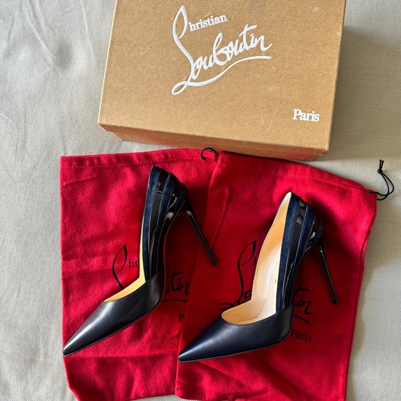 NWT❤️Christian Louboutin❤️Super Pump 100 Patent, Nappa, Suede Mix Heels - Picture 2 of 14